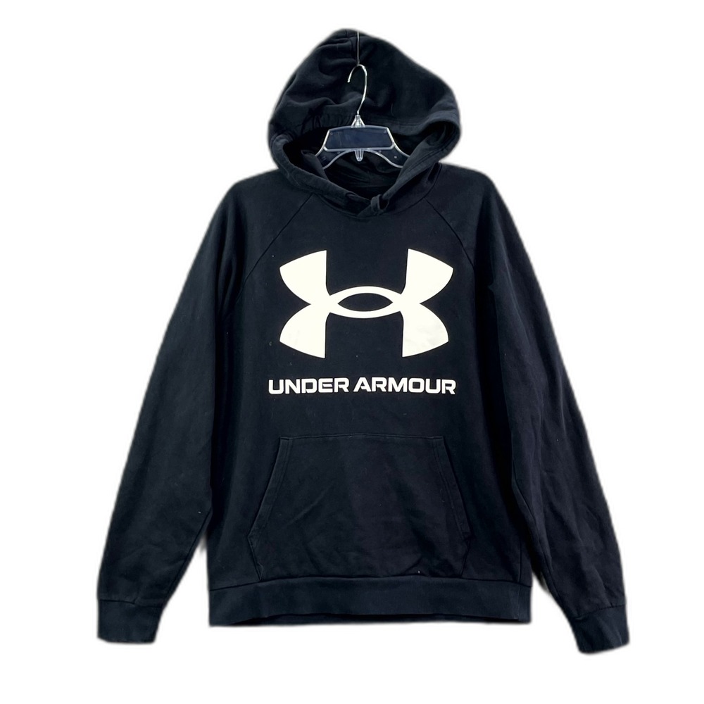 Under Armour Hoodie Men Large Black Loose Training Workwear Streetwear Skate Gym